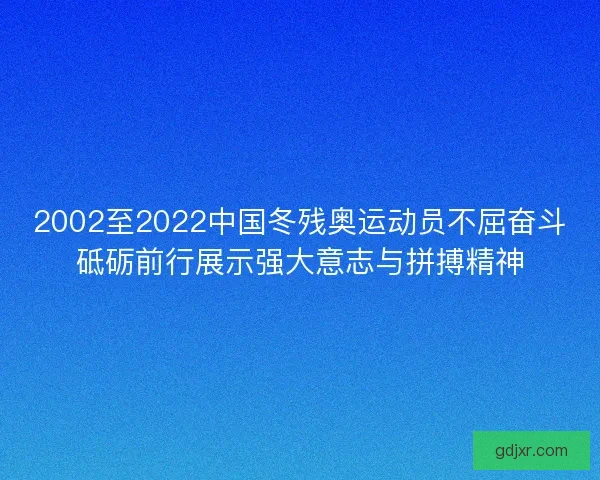 2002至2022中国冬残奥运动员不屈奋斗砥砺前行展示强大意志与拼搏精神