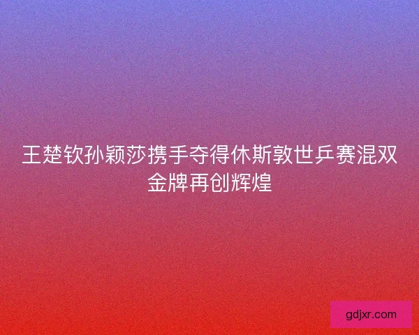 王楚钦孙颖莎携手夺得休斯敦世乒赛混双金牌再创辉煌