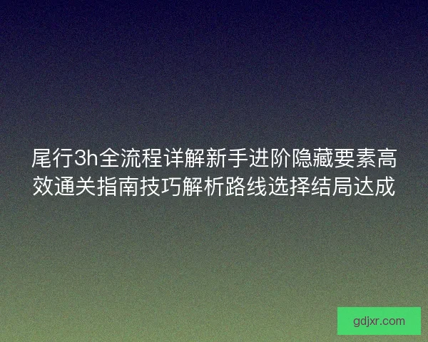 尾行3h全流程详解新手进阶隐藏要素高效通关指南技巧解析路线选择结局达成