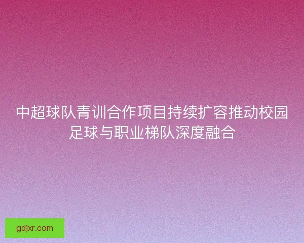 中超球队青训合作项目持续扩容推动校园足球与职业梯队深度融合
