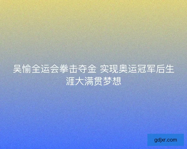 吴愉全运会拳击夺金 实现奥运冠军后生涯大满贯梦想